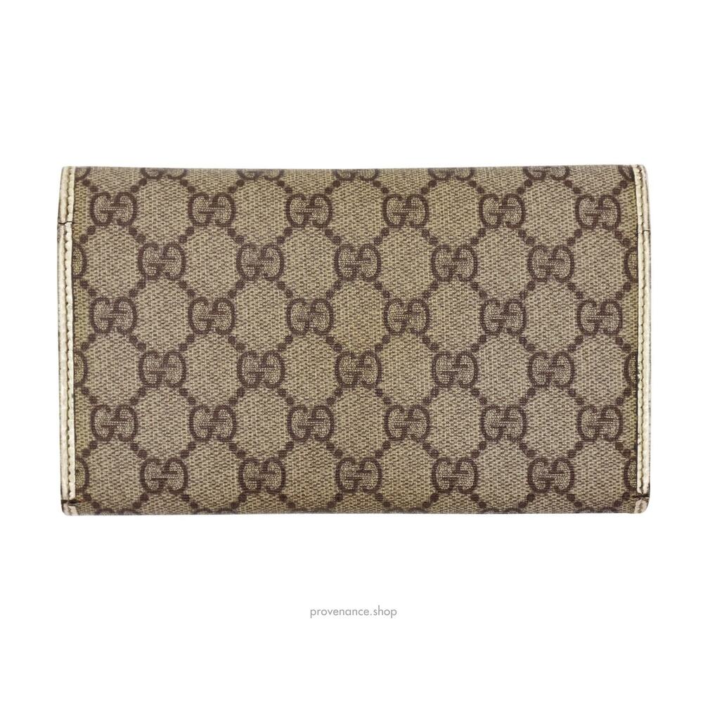 🔴 Gucci Long Wallet - GG Supreme Brown/White - Picture 2 of 7